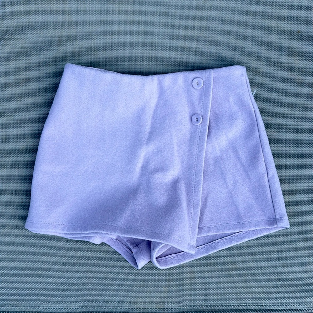 Asymmetrical purple skort